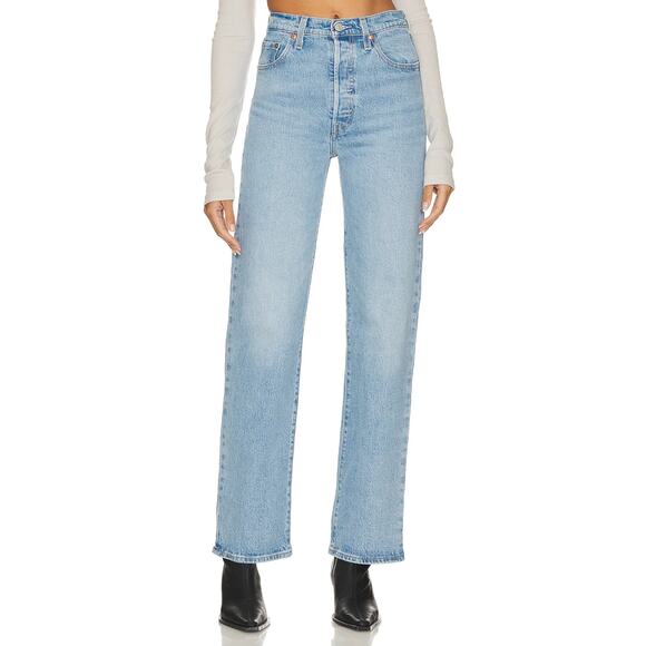 Levi's Denim - LEVI'S Womens Ribcage Straight Leg Jeans 28x32 Size 6 Light Wash 79078-0010 NWT